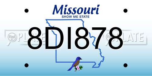 8DI878 Missouri License Plate
