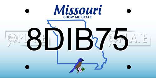 8DIB75 Missouri License Plate