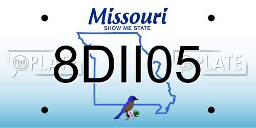 8DII05 Missouri License Plate
