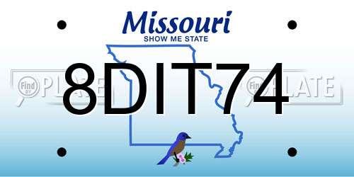 8DIT74 Missouri License Plate