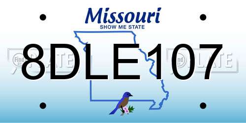 8DLE107 Missouri License Plate