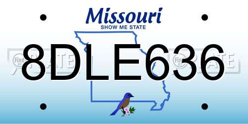 8DLE636 Missouri License Plate
