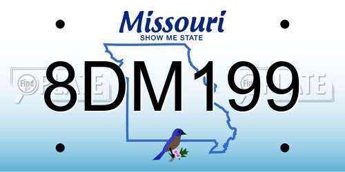 8DM199 Missouri License Plate