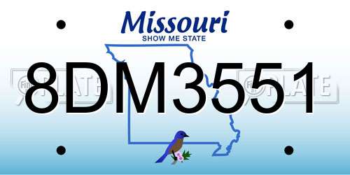 8DM3551 Missouri License Plate