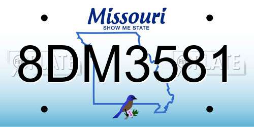 8DM3581 Missouri License Plate