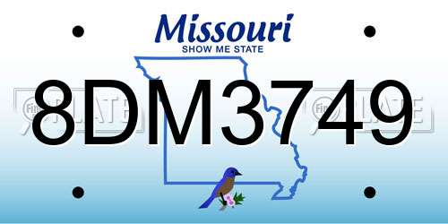 8DM3749 Missouri License Plate