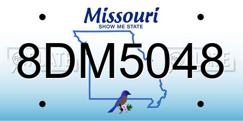 8DM5048 Missouri License Plate