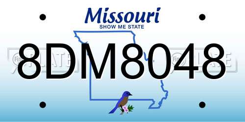 8DM8048 Missouri License Plate