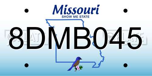 8DMB045 Missouri License Plate
