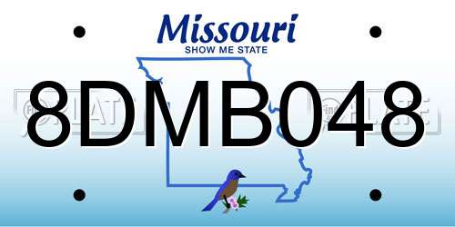 8DMB048 Missouri License Plate