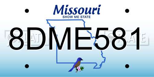 8DME581 Missouri License Plate