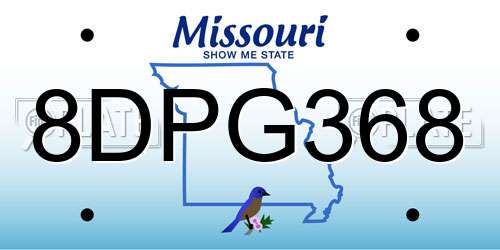 8DPG368 Missouri License Plate