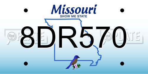 8DR570 Missouri License Plate