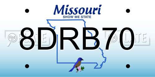 8DRB70 Missouri License Plate