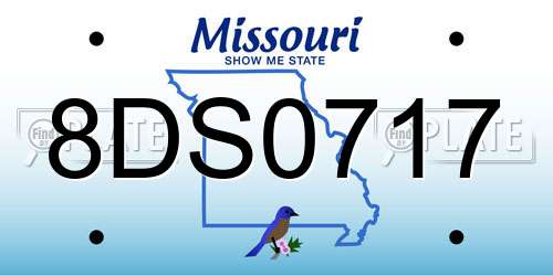 8DS0717 Missouri License Plate