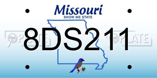 8DS211 Missouri License Plate