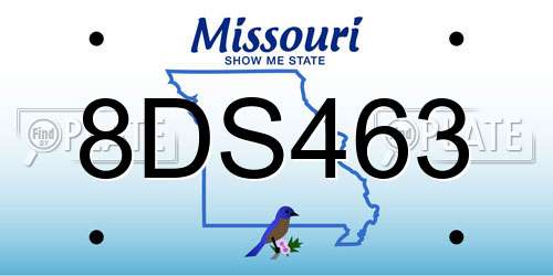 8DS463 Missouri License Plate