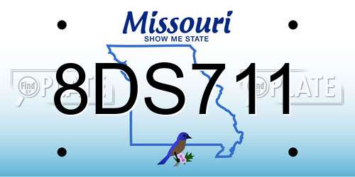 8DS711 Missouri License Plate