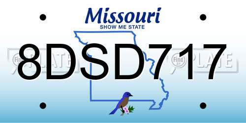 8DSD717 Missouri License Plate
