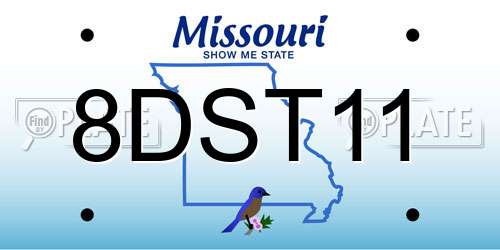 8DST11 Missouri License Plate