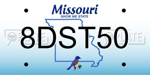 8DST50 Missouri License Plate