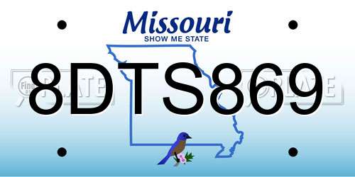 8DTS869 Missouri License Plate