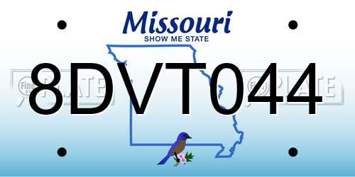 8DVT044 Missouri License Plate