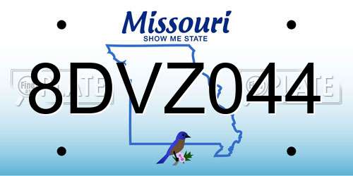 8DVZ044 Missouri License Plate