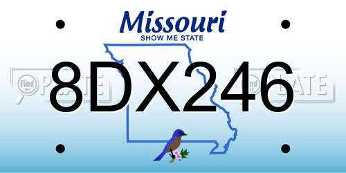 8DX246 Missouri License Plate