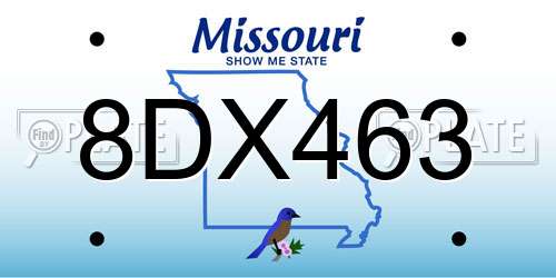 8DX463 Missouri License Plate