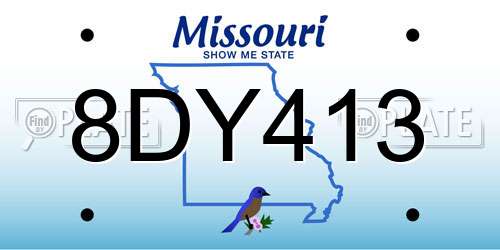 8DY413 Missouri License Plate