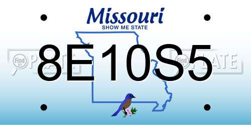 8E10S5 Missouri License Plate