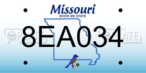 8EA034 Missouri License Plate