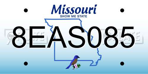8EAS085 Missouri License Plate