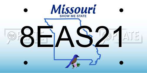 8EAS21 Missouri License Plate