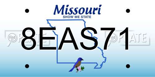 8EAS71 Missouri License Plate