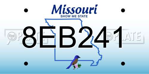 8EB241 Missouri License Plate