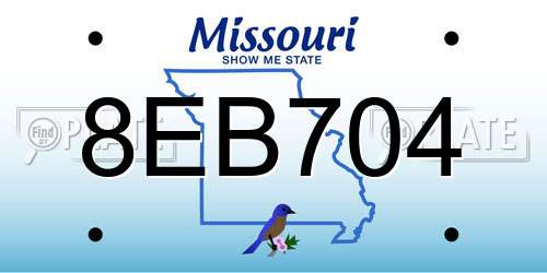 8EB704 Missouri License Plate