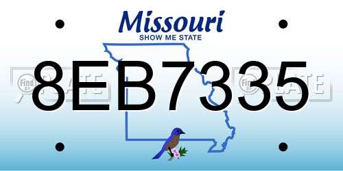 8EB7335 Missouri License Plate