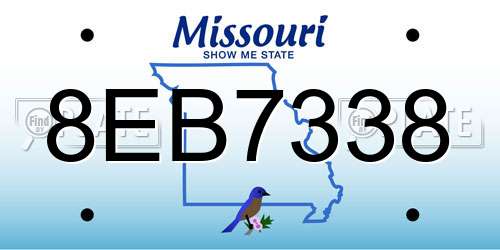 8EB7338 Missouri License Plate
