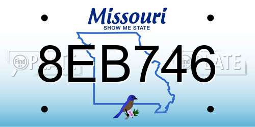 8EB746 Missouri License Plate
