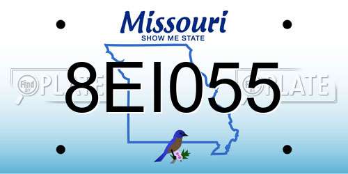 8EI055 Missouri License Plate
