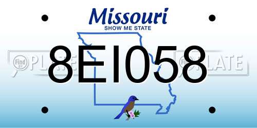 8EI058 Missouri License Plate