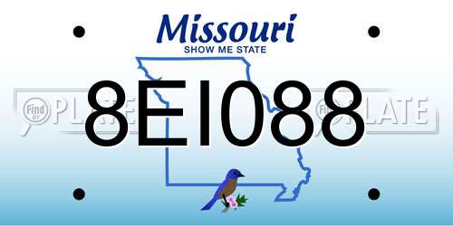8EI088 Missouri License Plate