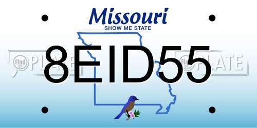 8EID55 Missouri License Plate