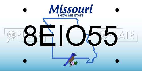 8EIO55 Missouri License Plate