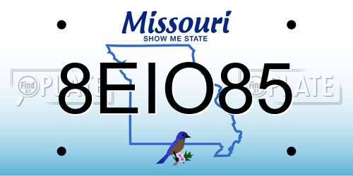 8EIO85 Missouri License Plate