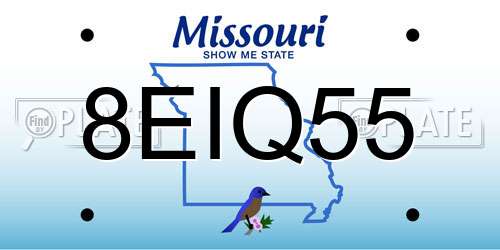 8EIQ55 Missouri License Plate