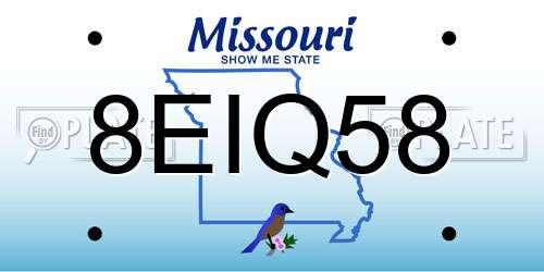 8EIQ58 Missouri License Plate