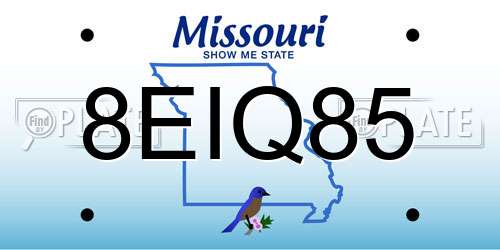 8EIQ85 Missouri License Plate